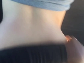 A sexy white girl gets fucked hard in a car and cums loudly