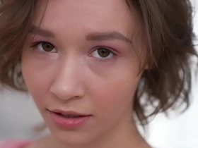 Russian short-hair gets her cute face smashed and her asshole destroyed