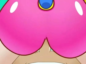 The sensual princess from the Mario universe in explicit anime drawings
