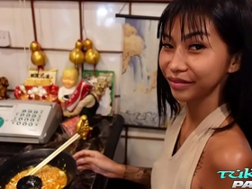The enticing and slender Pikka Thai makes her comeback for another round of enjoying a big white shaft