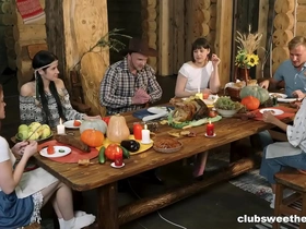 ClubSweethearts' Thanksgiving feast turns into a wild sex party