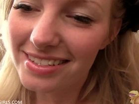 Shy blonde gets bareback creampie in audition-turned-porn-vid