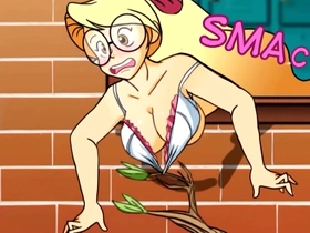 Cartoon-style porn featuring young girls exposing their bare bottoms