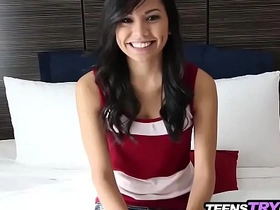 Serena Torres, stunning Latina teen, in her first hardcore adult film