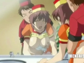 Young cartoon girl seduces her boss in office