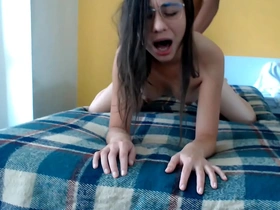 Young and horny stepsister takes it in the ass