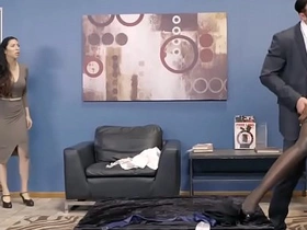 Ebony store clerk pleases a demanding customer