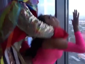 Cali Caliente's intense encounter with a clown resulting in her explosive orgasm
